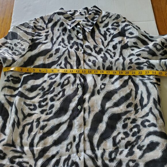Alfred Dunner Tiger Print Button Up Collard Blouse 20W - Picture 11 of 14